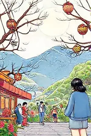 动画《半糖咖啡厅》临街橱窗的竖版剧照